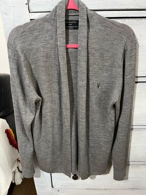 All Saints Men’s Shawl Collar Cardigan - Grey